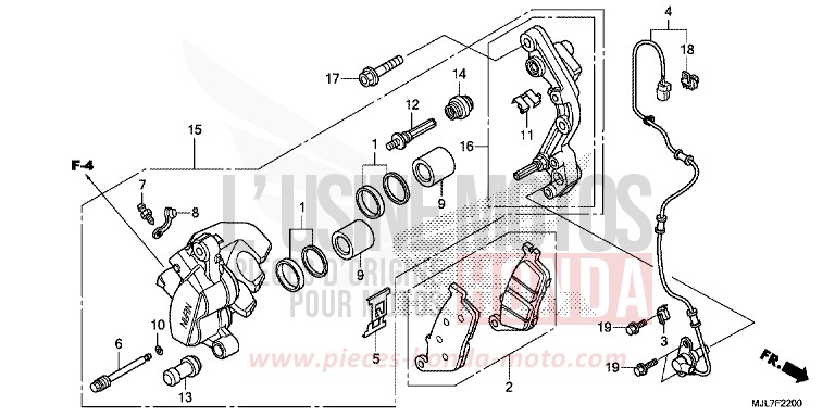 ETRIER DE FREIN AVANT de Integra 750 GRAPHITE BLACK (NHB01) 2014